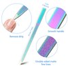 3 Pieces Diamond Nail File Set Metal Sapphire Buffer File Stainless Steel Double Side Nail File Manicure Files Natural Nail Emery Boards for Salon Home and Travel Women Men Rainbow Color