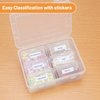Mathtoxyz Small Bead Organizers and Storage, Clear Bead Storage Containers Rectangle Bead Holder Plastic Cases Transparent Boxes for Nail DIY Craft Making Jewelry Battery Screw