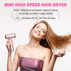 DBTEN Handheld Mini Hair Dryer,110 Rated Voltage Professional High-Speed Lightweight Ionic Blow Dryer with Diffuser and Concentrator Fast Drying for Home Salon (Pink)