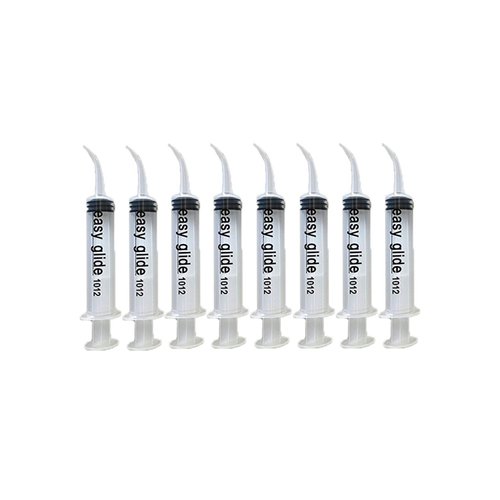 8 Pack Disposable 12cc Dental Sterile Syringe Dental Irrigation Syringe with Curved Tip, Tonsil Squirt Mouthwash Cleaner