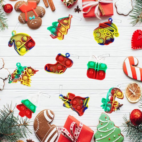 24Pcs Christmas Mini Pop, Fidget Toys for Kids, Christmas Stocking Stuffers, Christmas Party Favors, Goodies Bag Stuffers Bulk, Xmas Gift for Boys Girls