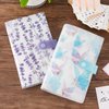 HINZIC 2PCS 240 Slots Flower Butterfly Nail Art Sticker Storage Books Purple Blue Wisteria Organizer Binders Transparent Collecting Album Photo DIY for Notebooks Diary Journal Planner