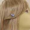 Small Decorative Hair Comb Mini Cluster Rhinestone Crystal Bridal Hair Comb, Set of Two, Blue