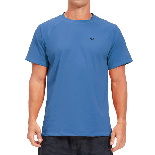 Men's Swim Shirts Rash Guard UPF 50+ UV Sun Protection T-Shirt Quick Dry Fishing Beach T Shirts Short Sleeve(RoyalBlue,XL)