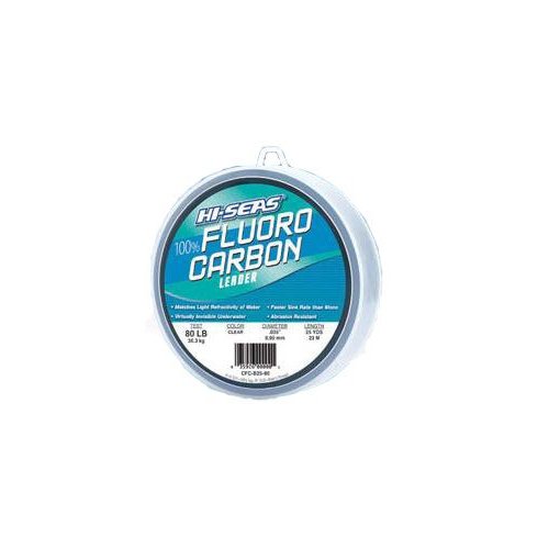 HI-SEAS 100% Fluorocarbon Fishing Leader, 40 lb, Clear, 25 yd