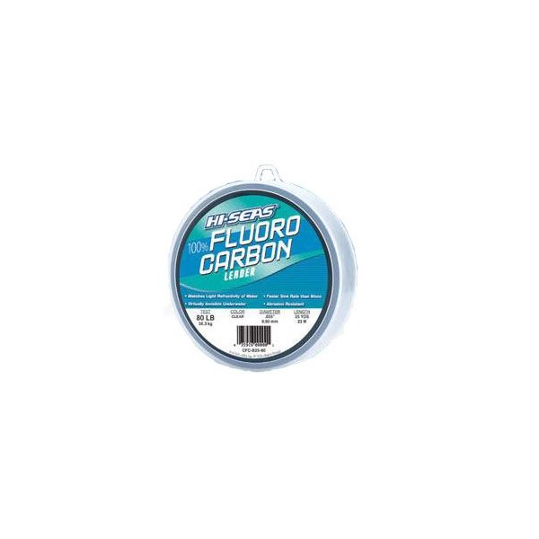 HI-SEAS 100% Fluorocarbon Fishing Leader, 40 lb, Clear, 25 yd