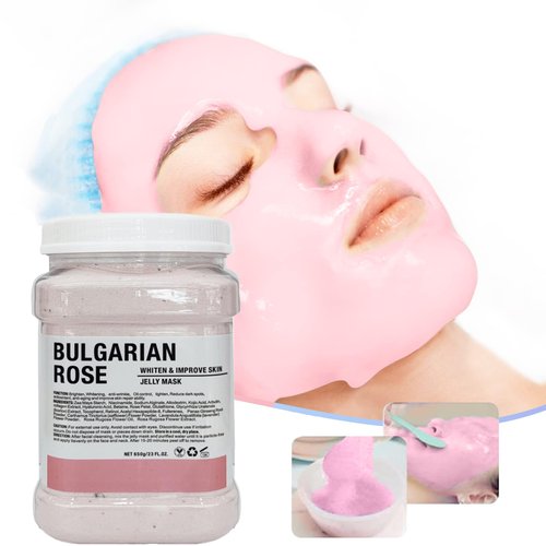 CarPerif Jelly Mask for Facials Professional Natural Gel Face Masks, Hyaluronic acid Hydrating Rubber Mask Jar Face Mask SkinCare 23 Fl Oz (Rose)