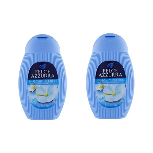 Felce Azzurra Shower Gel Muschio Bianco 250ml / 8.45fl.oz, Pack of 2