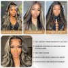 Aoque Highlight Ombre Lace Front Wig Human Hair 200% Density 1B/27 Balayage Wig Human Hair Hd 13x4 Body Wave Lace Front Wigs Human Hair Pre Plucked for Women 22 Inch