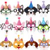 12 Pcs Dog Party Favor Masks for Kids Funny Soft Felt Masks Puppy Themed Birthday Supplies Banner Decoration for Dog Pet Birthday Animal Costume Cosplay Party Favors Baby Shower, 12 Styles