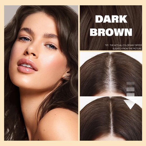 Azonbey Root Touch Up Sets,Hairline Powder Cover Up- Hairline Concealer for Thin and Thinning Hair, Water & Sweat Resistant,With Makeup Brush (Dark Brown)