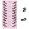 FANXITON Half Lashes Natural Look Wispy 10 Pairs Cat Eye Lashes 3D False Eyelashes Fluffy Soft 15 MM Short Faux Mink Lashes Sets Pack