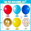 Carnival Circus Balloon Kit, 60PCS 12 Inches Red Yellow Blue Balloons Carnival Helium Balloons with Confetti Latex Balloons for Kids Boys Baby Shower Birthday Party Decoration Supplies