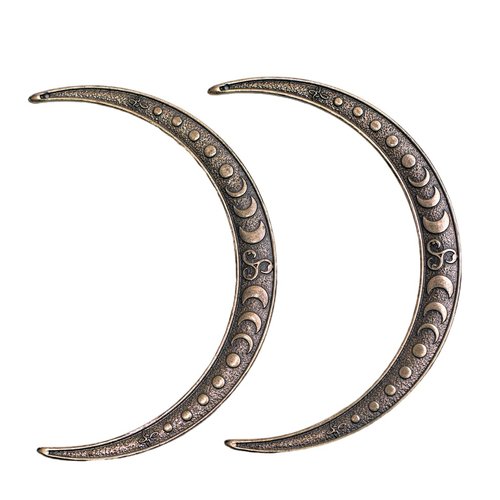 LANGHONG 2PCS Moon Crescent Hairpin For Women Retro Moon Hair Stick Forks Knot Hair Styling Pins (ZNAB)