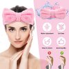 Spa Headband for Washing Face, Girls Makeup Headband Bow Tie Hair Band, Microfiber Women Headbands to Facial Clean, Elastic Headband to Wash Face Skincare Cosmestic Sports Yoga Shower
