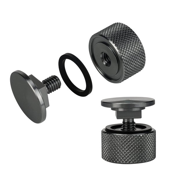 3mirrors Welding Hood (Pipeliner) Helmet Fasteners Grey Headgear Replacement Parts Accessories Screws Flip Hood Aluminum - Anodized w/Silicone Washer Non-Slip 1 Pair