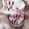 Almond Halloween Press on Nails Purple Fake Nails Full Cover Ghost Spider Web Design Glue on Nails Long Stiletto Acrylic Nails Cute Halloween Artificial Nails Press ons for Women Manicure DIY 24Pcs