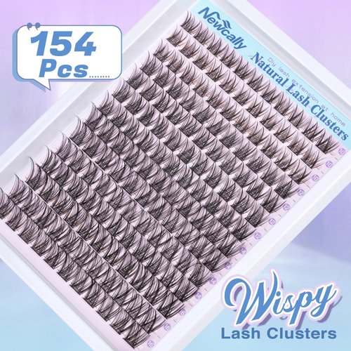 Lash Clusters Kit Wispy Natural Cluster Eyelash Extension Kit DIY Lash Extension Kit C Curl 10-16MM Eyelash Clusters Volume Individual Lashes Kit by Newcally