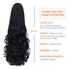 HSPCYGG Black Clip Ponytail Synthetic Fake Pony Tails 22" 5.3 OZ Wavy Black Hair Extensions Hairpieces Wig Yaki Fluffy¬ Tangled