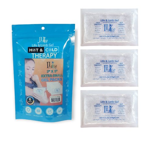 Extra Small Mini Reusable Gel Ice Pack for Injuries (3 X 5 Inches) USA Made Quality Hot Cold Packs - Pain Relief Dental Eye School Gym Breast Medication Transport by Life and Limb Gel (6)