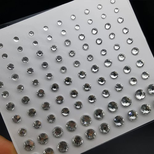 Eye Body Face Gems Jewels Rhinestone Stickers Acrylic Self Adhesive Crystal White Makeup Diamonds Face Tattoo Stick Gems for Women Festival Accessory DIY Crafts and Nail Art Decorations 3 Sheets