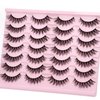 False Lashes Natural Look Eyelashes - 14 Pairs 14mm Faux 3D Mink False Eyelashes Natural Looking Fluffy Cat Eye Wispy Strip Lashes Pack by EMEDA (ZH01）