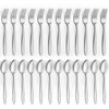 24 Pcs Forks and Spoons, Unokit Forks and Spoons Silverware Set, Food Grade Stainless Steel Silverware Set, 12 Dinner Spoons and 12 Dinner Forks, For Home/Kitchen, Mirror Polished and Dishwasher Safe
