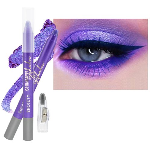 Daeuwiutr Purple Eyeshadow Stick, Highlighter Eye Liner,Eye Brightener Stick, Shimmer Creamy Eyeshadow, Waterproof Eyeshadow Pencil Long Lasting Eye Shadow Makeup.#3 purple shimmer