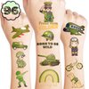 Camo Tempoary Tattoos for Kids, Army Birthday Party Favors Decorations 96PCS Tattoos Stickers Cute Party Supplies Girls Boys Gifts Classroom School Prizes Themed Christmas