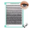 BODERMINCER Lash Clusters Kit 10-12-14-16mm Mixed Natural D Curl Fairy Lashes Pre-glue Lash Extension Kit Bond and Seal Kit For Self Use DIY at Home (Lash Kit 20D 8-10-12-14-16mm MIX)