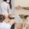 One Grace Medium Black Flower Temporary Tattoos - Realistic Long Lasting Waterproof Tattoos - Floral Bouquet Wild Plants and Branch Tattoos for Women and Men