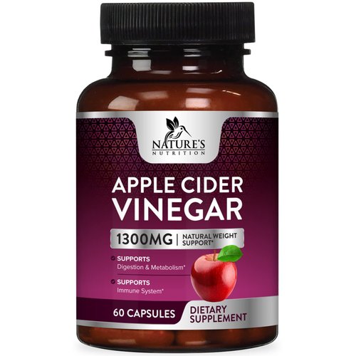 Apple Cider Vinegar Capsules for Detox & Cleanse, ACV Capsules with Digestion & Natural Weight Support - Extra Strength - 650mg per Capsule, Gluten Free, Non-GMO Supplement - 60 Vegetarian Pills