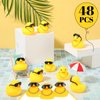 Jerify 48 Pcs Bulk Sunglasses Rubber Duck with Sunglasses, Gold Chain Rubber Duck Baby Shower Floating Bathtub Toys Birthday Party Favors Carnival Gifts Decorative Gifts