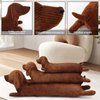 Enhopty 27.5” Giant Dachshund Dog Plush Pillow Puppy Wolf Stuffed Animal Plushie Hugging Long Body Throw Sleeping Pillow for Kids Christmas(27.5inch, Dachshund)