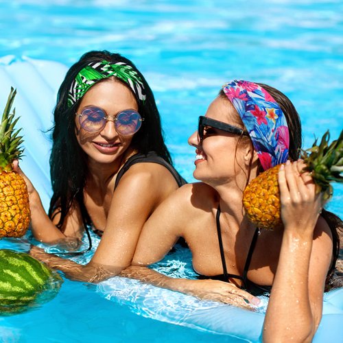 Jutom 10 Pcs Women's Headbands Beach Boho Headbands Summer Hawaii Knotted Headbands Elastic Turban Head Wrap Floral Vintage Headband Bohemian Twisted Criss Yoga Hair Band Accessories for Women