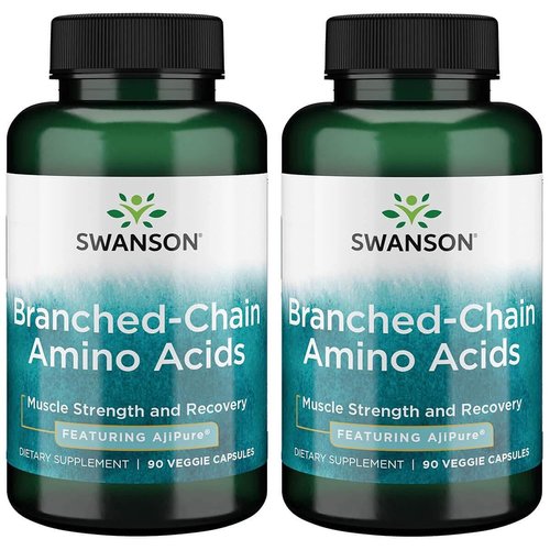 Swanson Ajipure Branched-Chain Amino Acids Pharmaceutical Grade 90 Veg Capsules (2 Pack)
