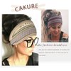 CAKURE Boho Wide Headbands African Head Wraps Stretchy Hairbands Stripe Turban Head Bands for Women and Girls Pack of 3 (Set2)