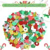 Outus 24 Kits DIY Christmas Tree Foam Stickers Bulk Self Adhesive Holiday Winter Glitter Foam Stickers Christmas Tree Craft Kits for Kids Party Favors Fun Home Activities