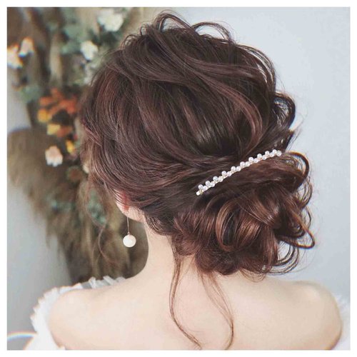 Andelaisi Boho Pearl Hair Comb Gold Pearl Wedding Hair Comb Barrettes Vintage Pearl Hair Comb Headpiece Pearl Headpiece Comb Decorative Headwear Pearl Bride Hair Accessories(Style C)