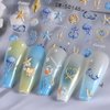 1PCS Summer Nail Art Stickers 5D Embossed Seashell Nail Stickers Cute Nail Decals Marine Ocean Starfish Nail Art Design Decals for Nail Art Summer Designs Self Adhesive Nail Art Supplies Accessories