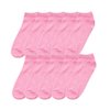 Girls Low Cut Ankle Socks 10 Pairs, One Size, Pink