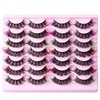 ABELYN Natural False Lashes with Color Soft and Wispy Thick Curly 3D Faux Mink Colored Eyelashes Extension Full Strip Lashes