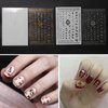 Gold Star Nail Stickers, Zodiac Nail Decal and Charms Kit for Acrylic Nail Art, Mini Universe Moon Rhinestones Professional Designer Old English Letters Assecories Self Adhesive Sheets Horoscope Gifts