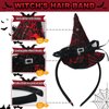WRBAJIS Halloween Witch Hat Headband Spider Web Hair Bands Witches Hat Hair Accessories for Women Halloween Party Supplies Red