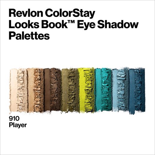Revlon Eyeshadow Palette, ColorStay Looks Book Eye Makeup, Highly Pigmented in Blendable Matte & Metallic Finishes, 910 Player, 0.21 Oz