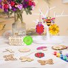 80Pcs Unfinished Wooden Cutouts,8 Styles Wood Butterfly Flower Bee Slices,Blank Wooden Paint Crafts Unfinished Wood Cutouts,DIY Wooden Paint Crafts for Kids Painting School Home Holiday Party Supplies