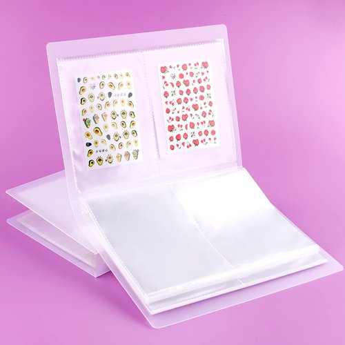 Kalolary 160 Slots Nail Sticker Storage Book Nail Art Sticker Collecting Book Empty Display Nail ...