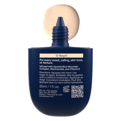 APOSTLE Reclaim Tinted Moisturizer for Men (12 Negril) - Niacinamide, Vitamin E, Squalane, Hyaluronic Acid, Tinted Face Moisturizer For Men. Hydrates, Evens Skin Tone, Reduces Fine Lines, 1 Fl. Oz.