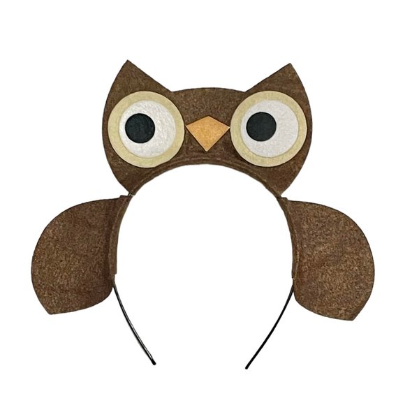Owl Headband Ears and Face Woodland Creature theme birthday party favors, Brown