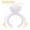 [300PCS] Lash Extension Glue Ring, 2 Slots Lash Glue Holder Sticker, Glue Cup Pallet, Glue Cup for Lash Tech, Lashes Ring Holder, Nail Art Ring Cup, Eyelash Extensions Supplies White